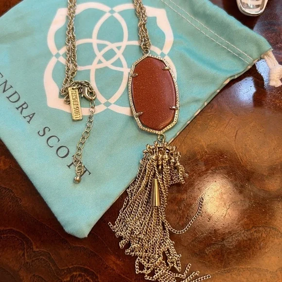 Kendra Scott Gold and Burnt Orange Rayne Pendant Necklace - Picture 12 of 14